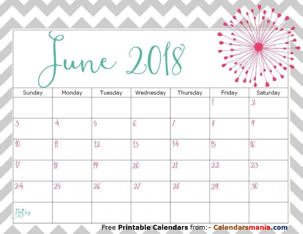 Calendar June 2018