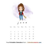 June 2018 Calendar Cute