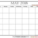 May 2018 Calendar Blank