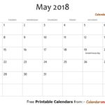May 2018 Calendar With Holidays Printable