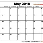 May 2018 Calendar Page