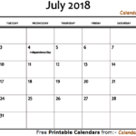 July 2018 Calendar South Africa