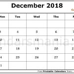 Calendar for December 2018