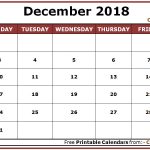 December 2018 Calendar Word