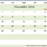 November 2018 Calendar Document