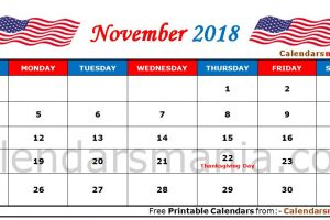 November 2018 Calendar USA