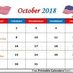 October 2018 Calendar USA