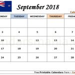 September 2018 Calendar New Zealand