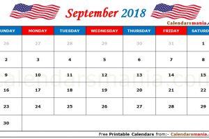September 2018 Calendar USA