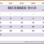 December 2018 Calendar Page