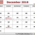 Print December 2018 Calendar Malaysia