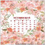 October 2018 Floral iPhone Calendar