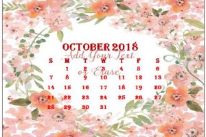 October 2018 Floral Calendar