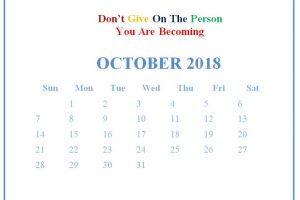 October 2018 Quotes Calendar