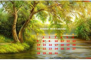 Personalized October 2018 Calendar