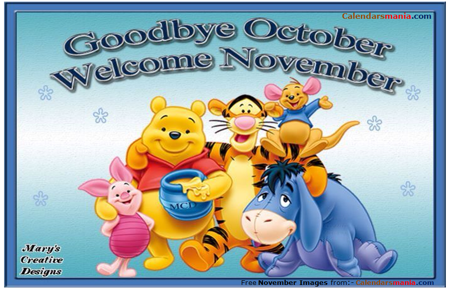Goodbye October Hello November Clipart