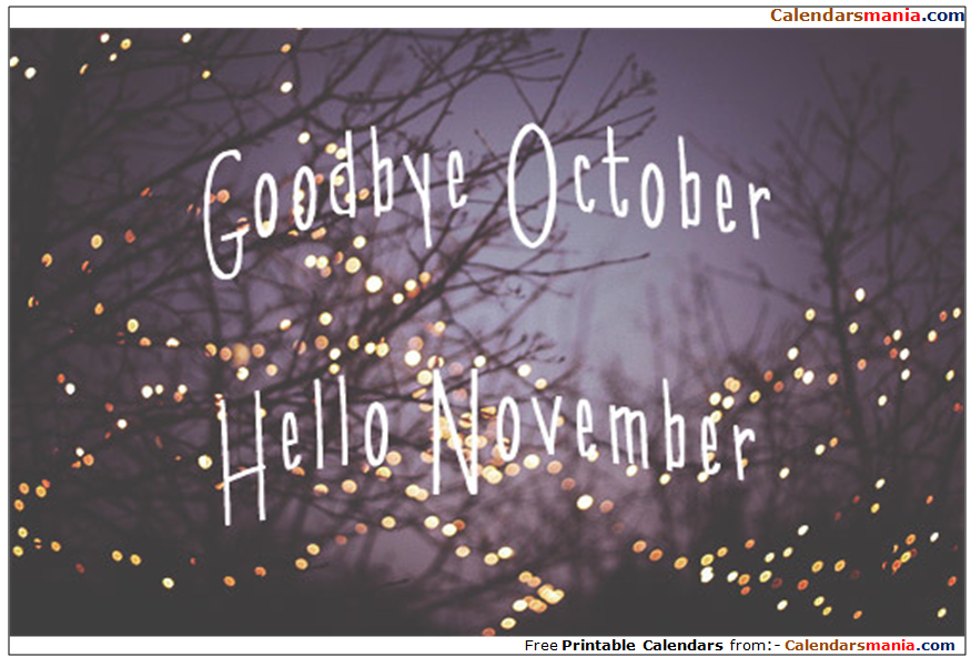 Welcome November Goodbye October Month Images