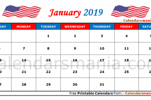 January 2019 Calendar USA