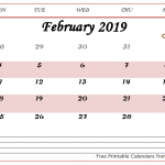 February 2019 Calendar Excel