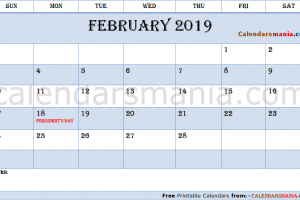 February 2019 Calendar Holidays