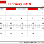 February 2019 Calendar Singapore