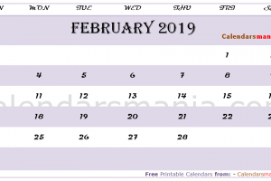 February 2019 Calendar Tumblr