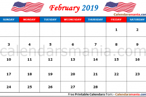 February 2019 Calendar USA