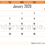 January 2020 Calendar Editable