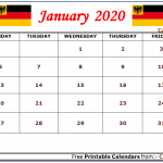 January 2020 Calendar Germany