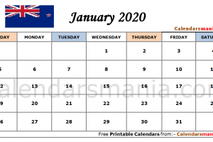 January 2020 Calendar NZ
