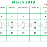 March Calendar 2019