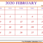 February 2020 Editable Calendar