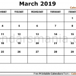 March 2019 Calendar Document
