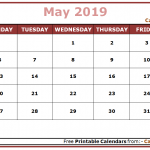 May 2019 Calendar Template