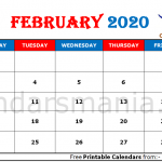 February 2020 Calendar Australia