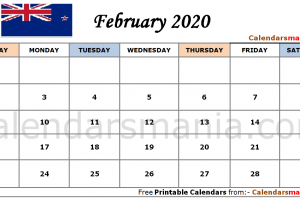 February 2020 Calendar NZ