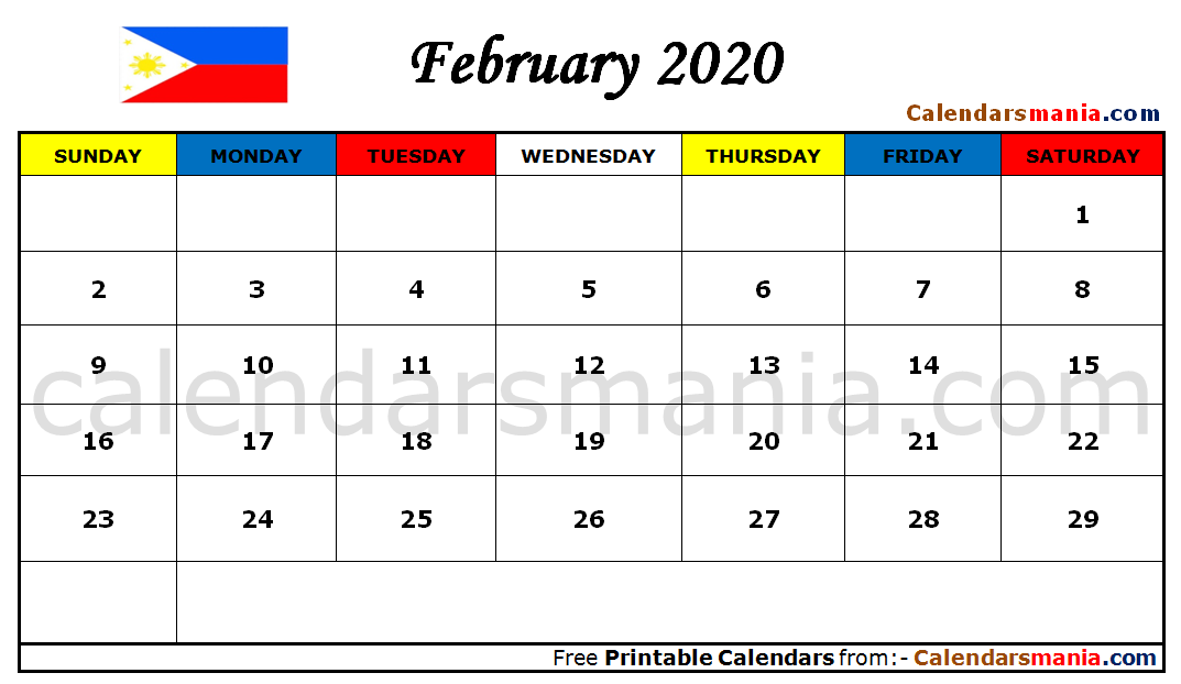 February 2020 Calendar Philippines