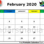 February 2020 Calendar SA
