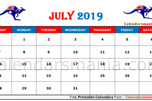 July 2019 Calendar Australia