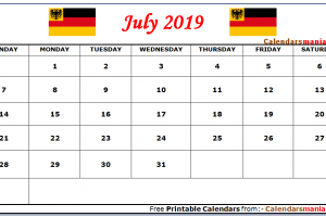 July 2019 Calendar Germany