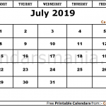 July 2019 Calendar PDF