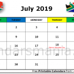 July 2019 Calendar SA