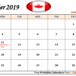 November 2019 Calendar Canada
