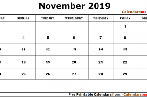 November 2019 Calendar Designs