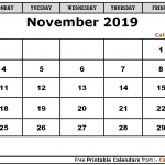 November 2019 Calendar Editable
