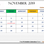 November 2019 Calendar India