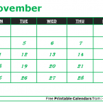 November 2019 Calendar Template