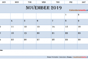 November 2019 Calendar Tumblr