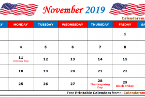 November 2019 Calendar USA