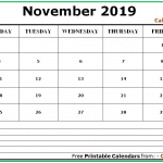 November 2019 Editable Calendar